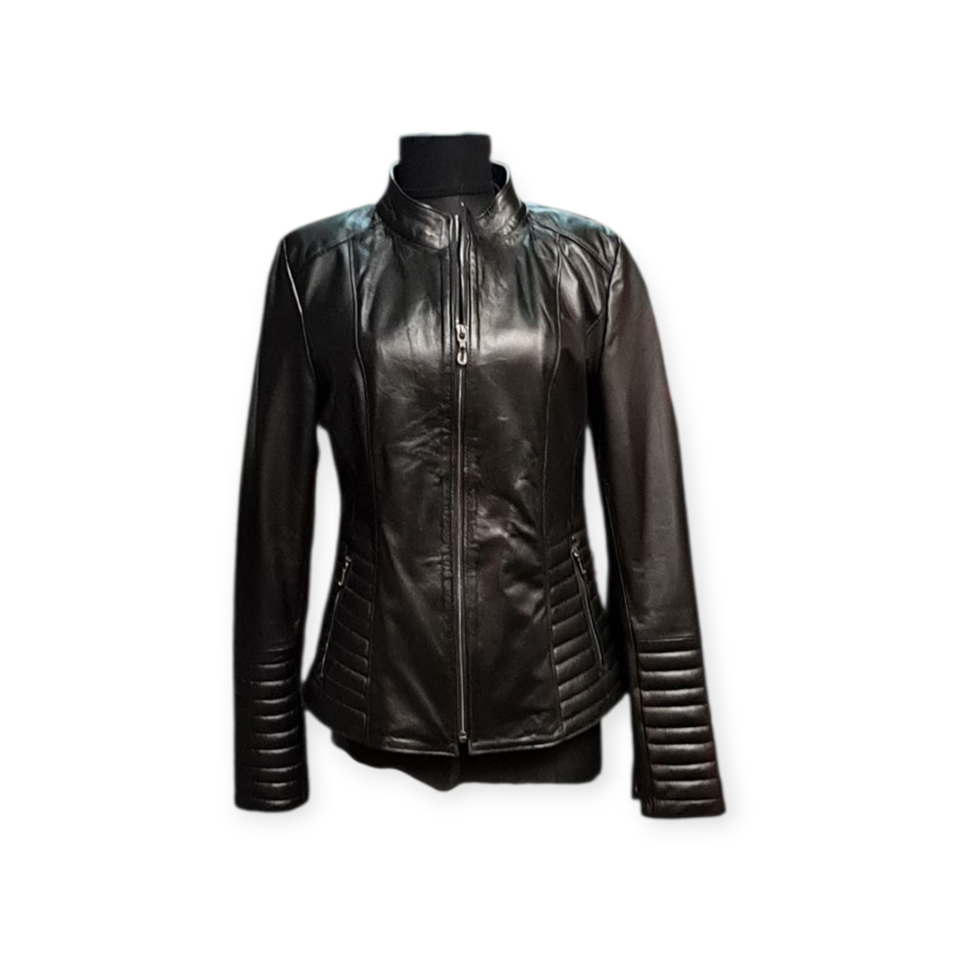 reaeal lambskin leather jackets and coats for women Black skin #012