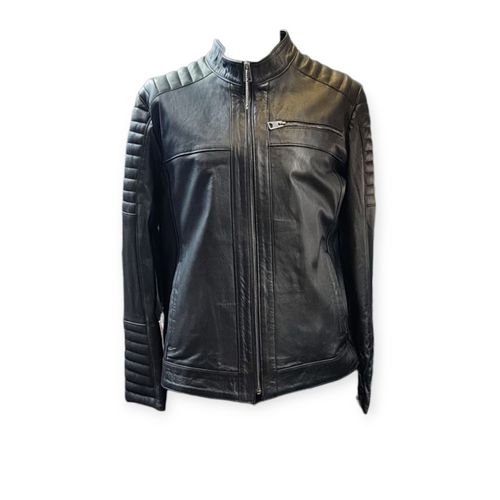 Men's Jacket – 100% Genuine Lambskin Leather Black #015