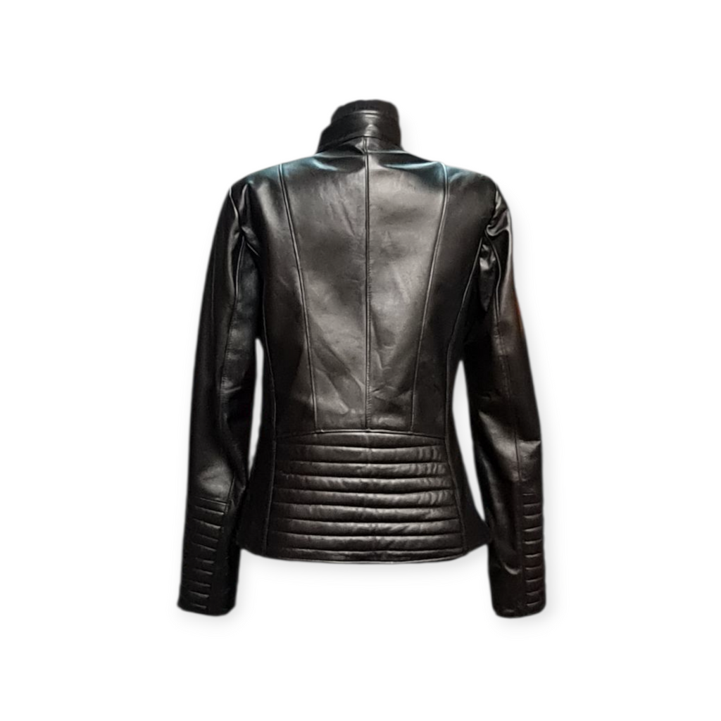 reaeal lambskin leather jackets and coats for women Black skin #012