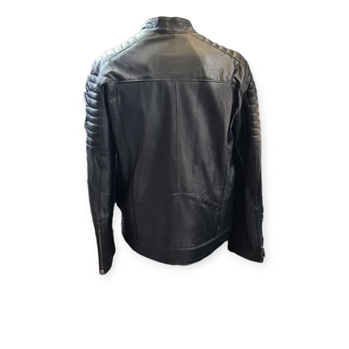 Men's Jacket – 100% Genuine Lambskin Leather Black #015